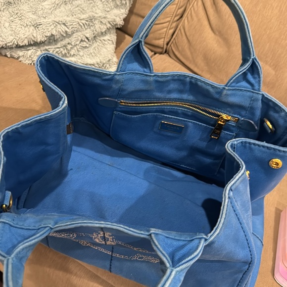 Prada Canapa Large Blue Tote - Picture 5 of 15